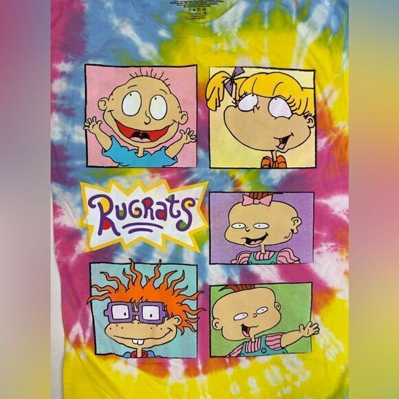 Rugrats All Over Print Graphic T-shirt Women Small Multicolor Tie Dye - Picture 2 of 6